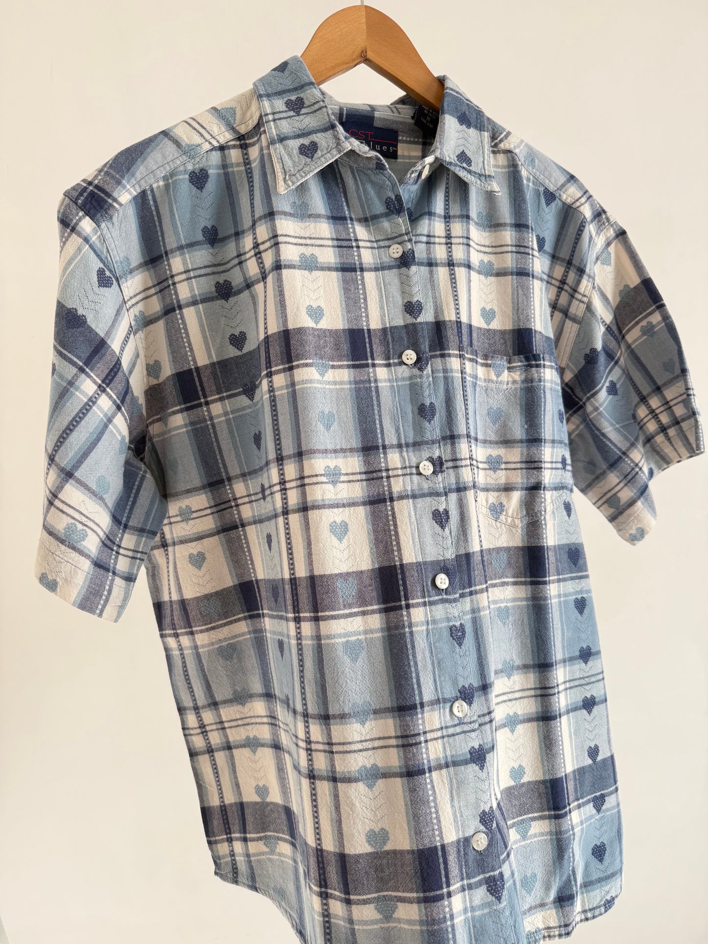 Blue Heart embossed shirt