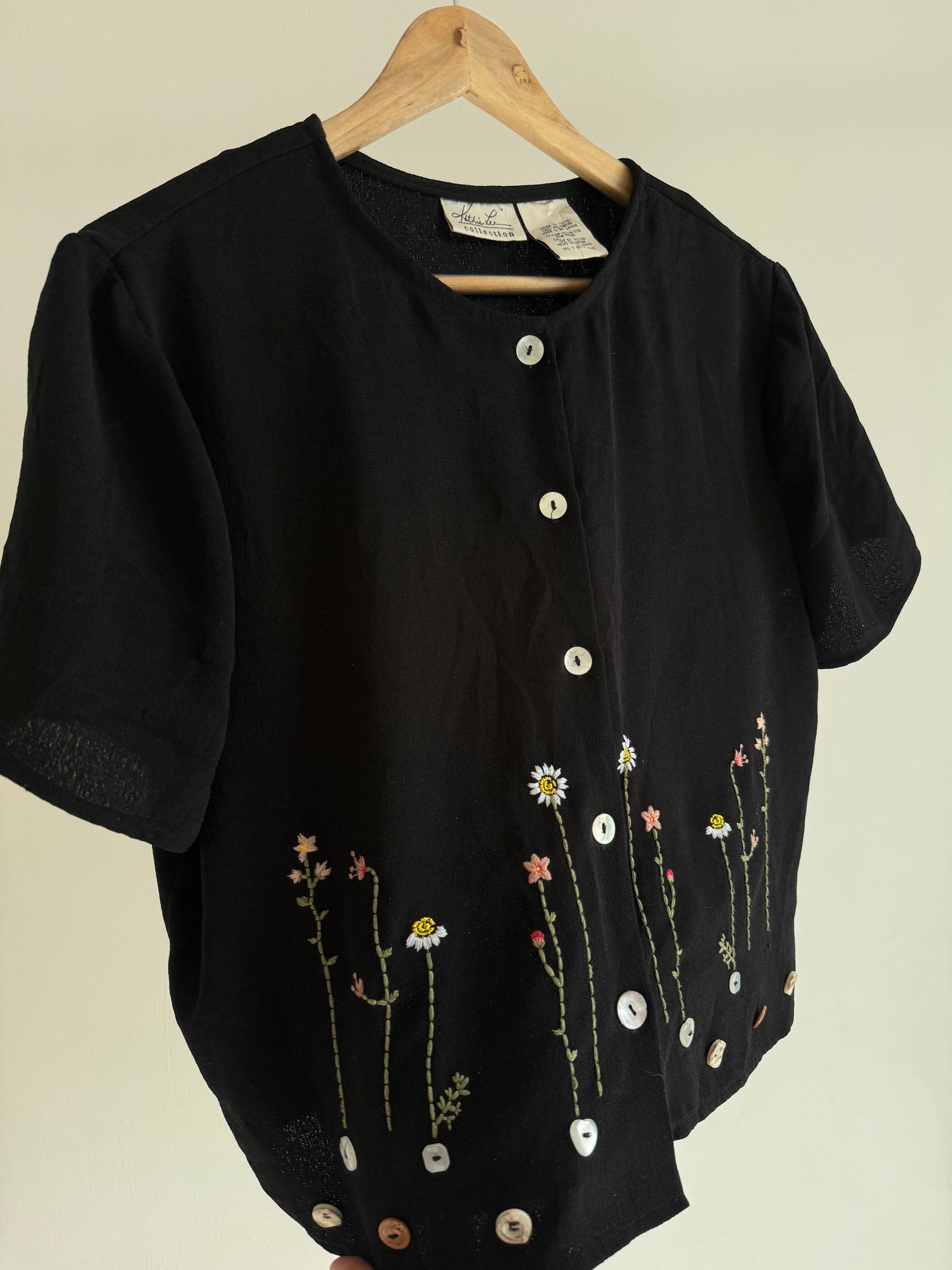 Black Embroidered Top