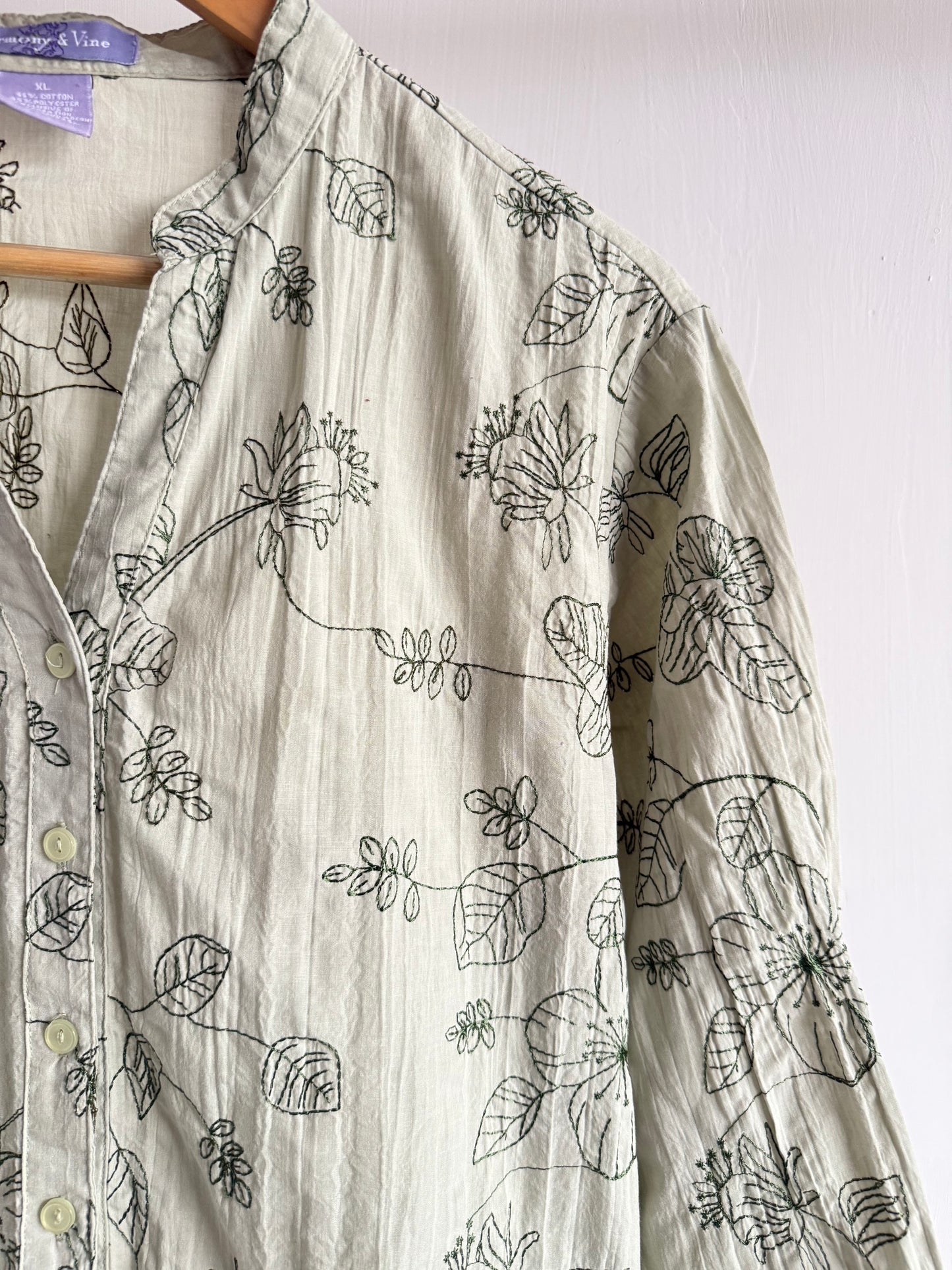 Olive Embroidered Shirt