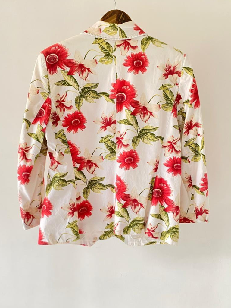 Red Flowers Blazer