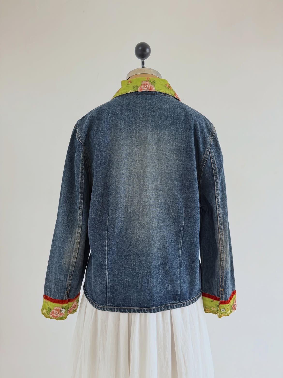 Denim Green Collar Jacket