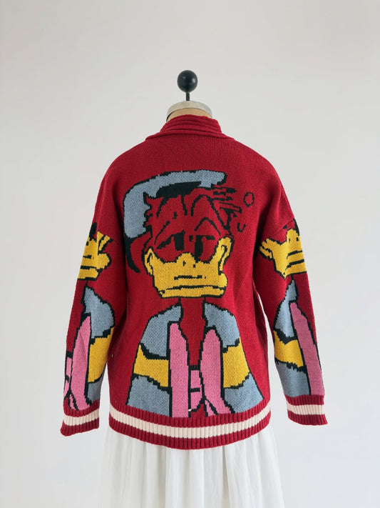 Red Donald Duck Cardigan