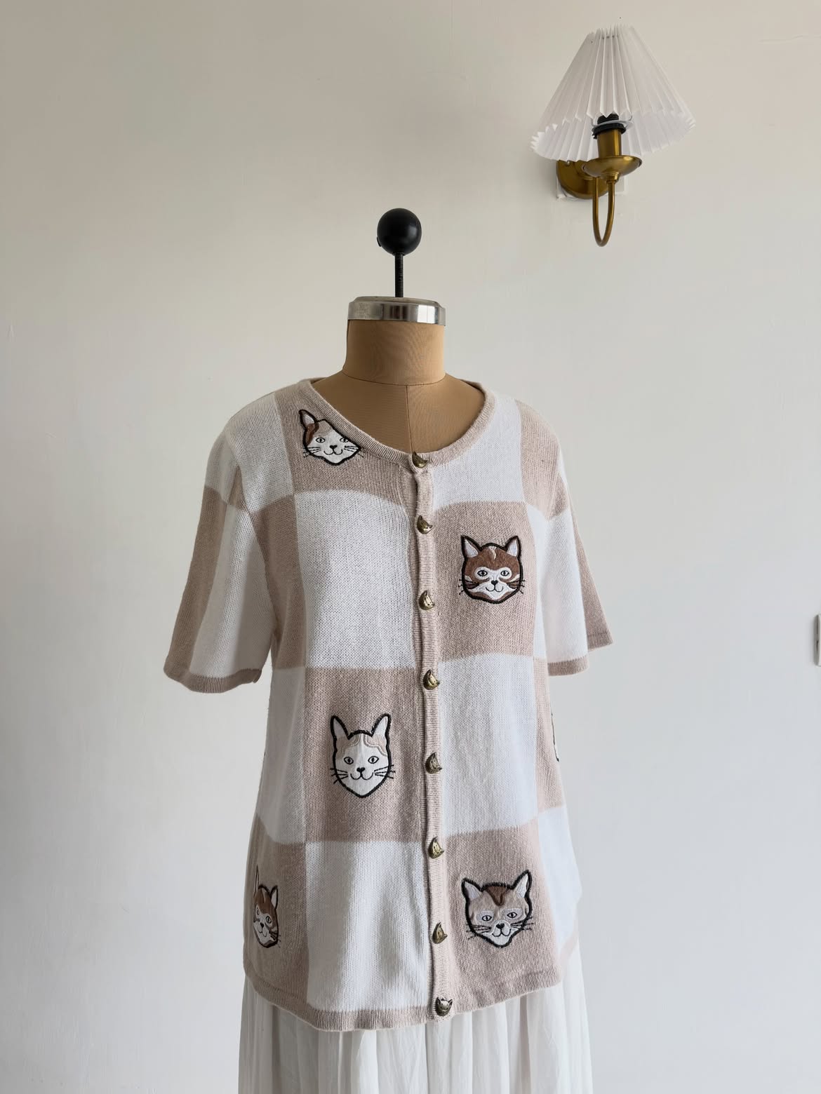 Cat Face Half Cardigan