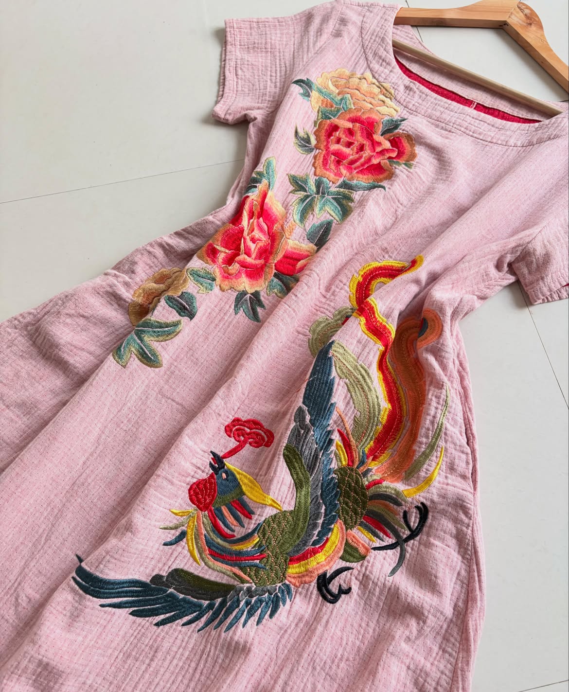 Pink Embroidered Dress