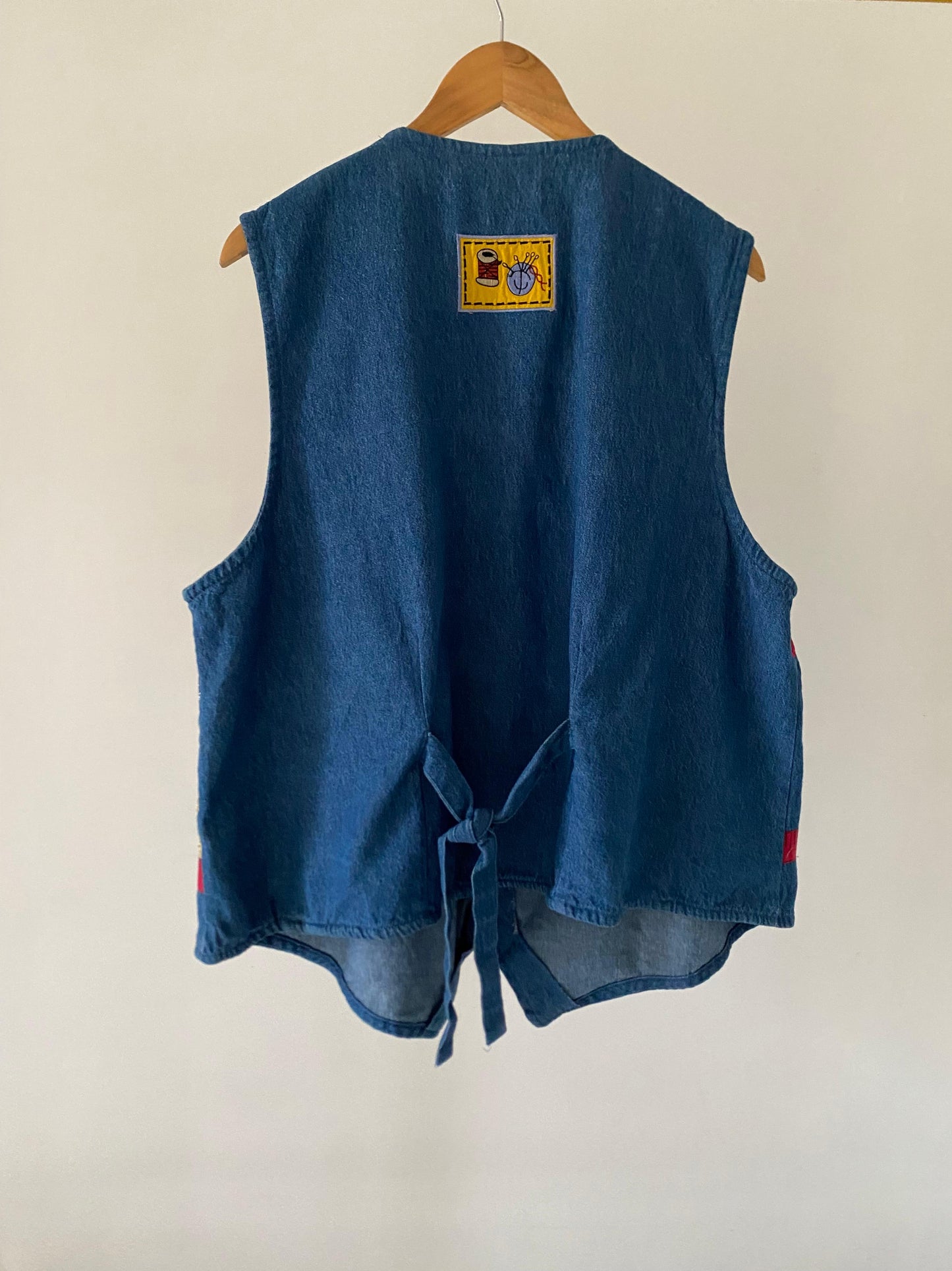 Patchwork Denim Vest