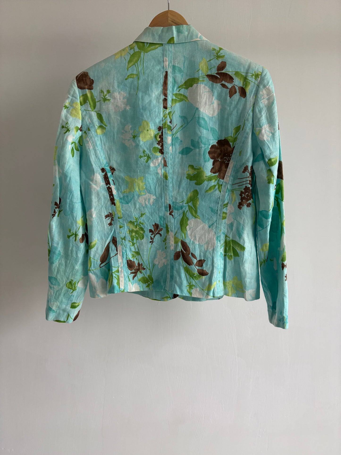 Linen floral blazer (Teal)