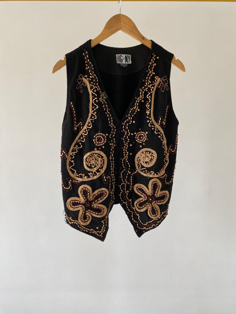 Beaded black waistcoat