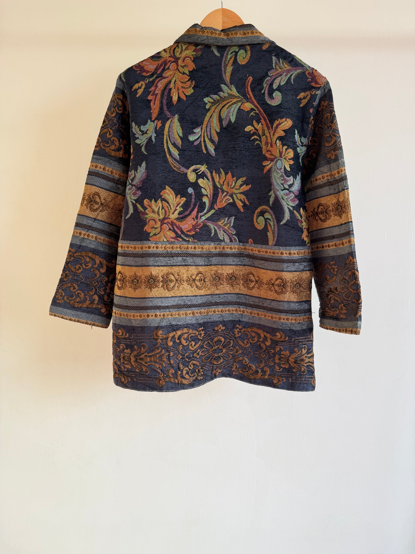 Vintage Tapestry Pattern Jacket (Blue & Gold)