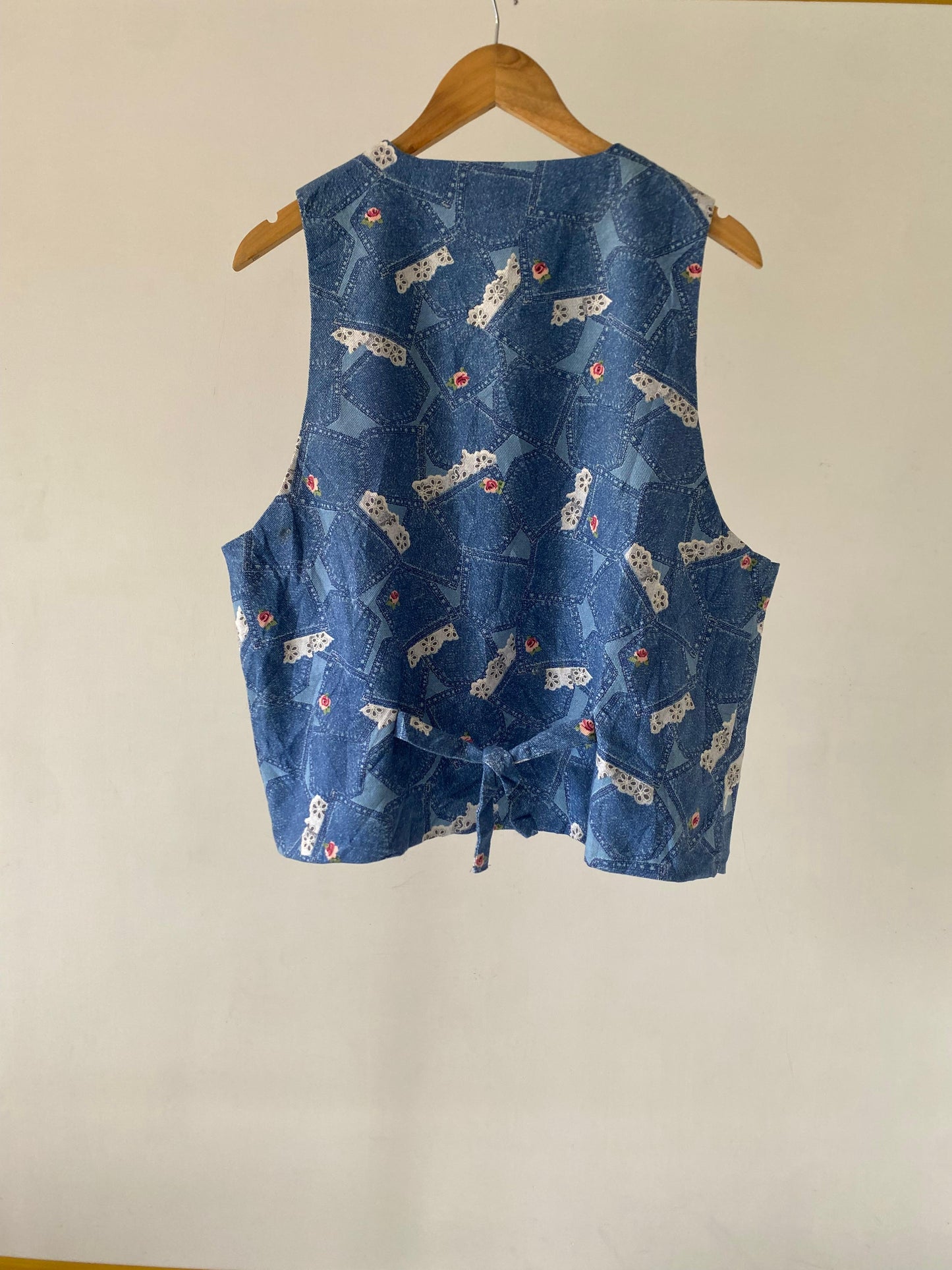 Blue floral vest