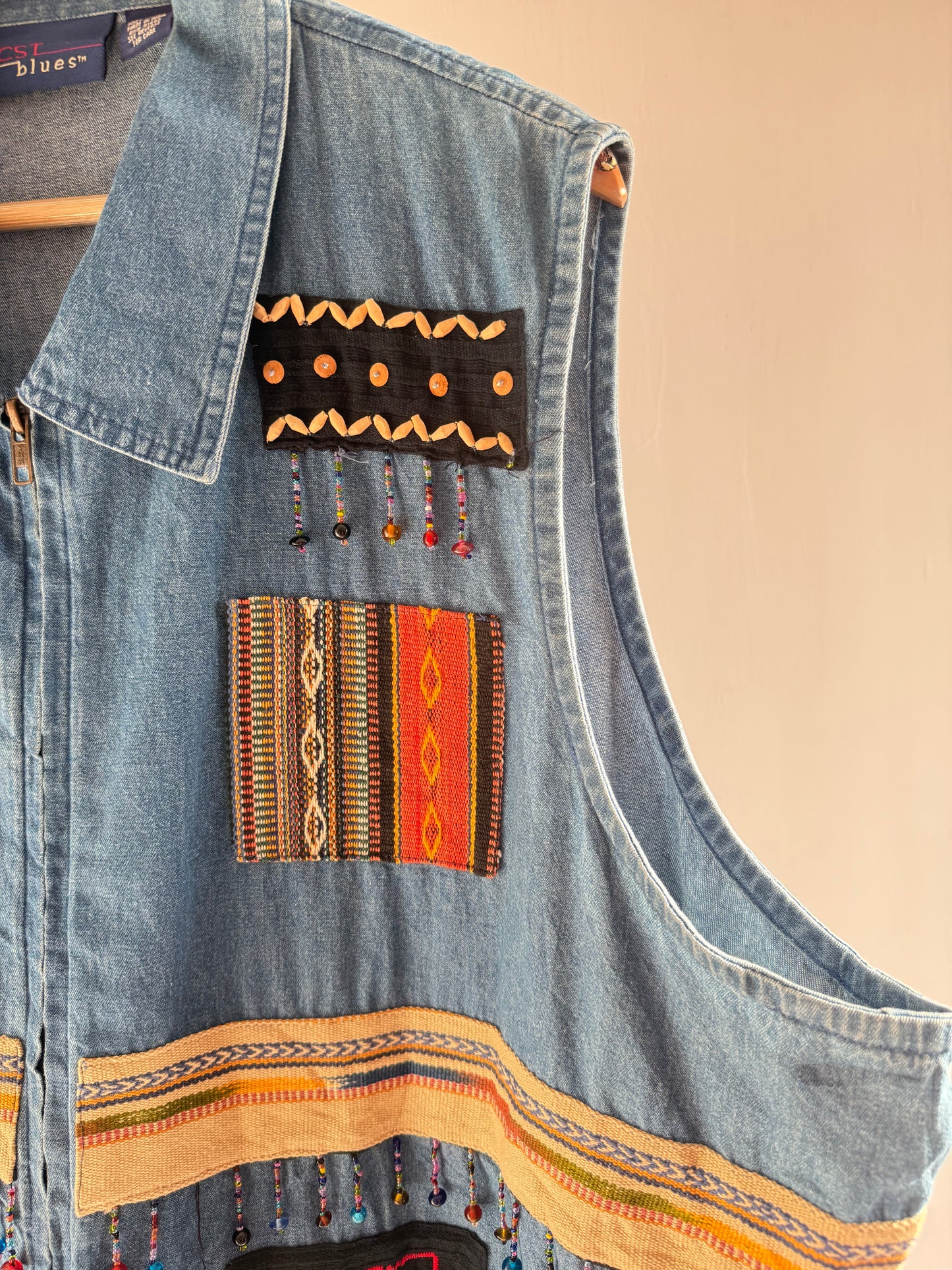 Denim Embroidered Vest