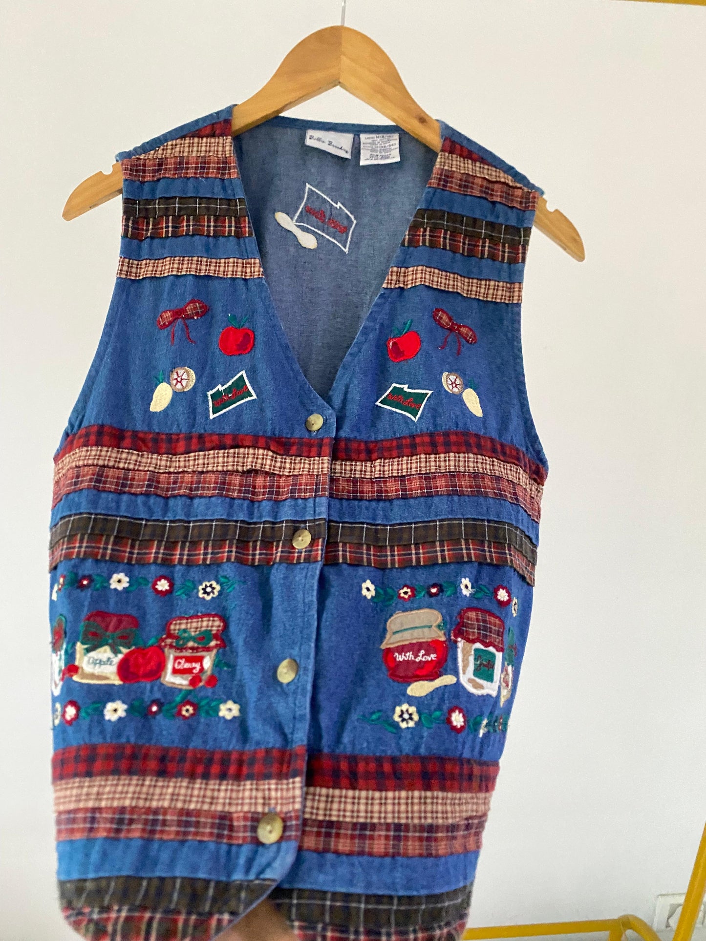 Patchwork denim vest