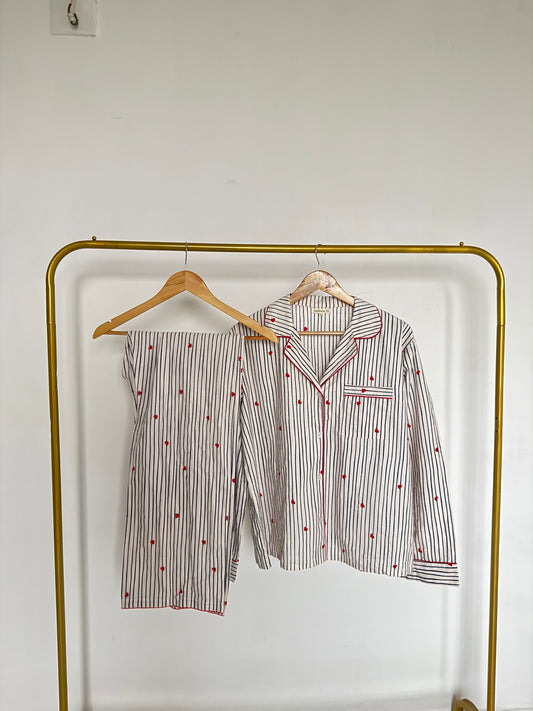 Heart pinstripe nightsuit