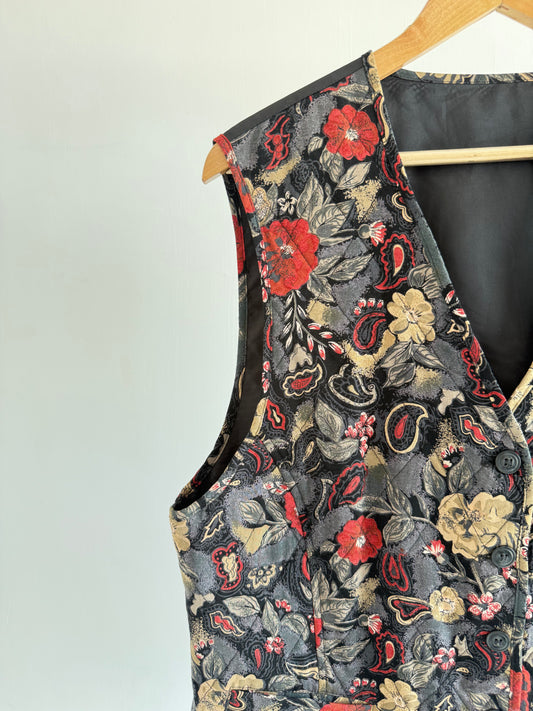 Noir Bloom Paisley Vest