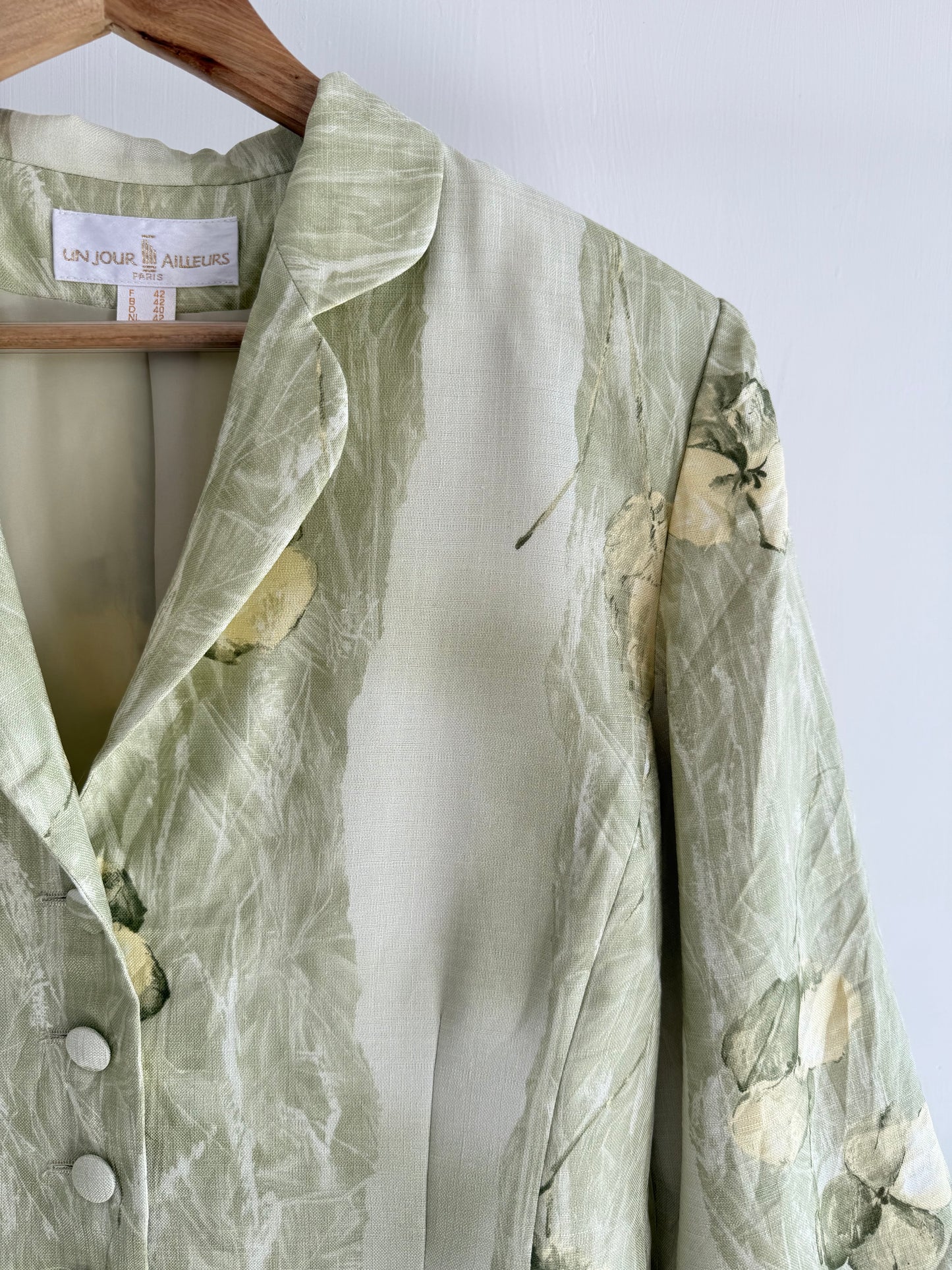 Sage printed blazer