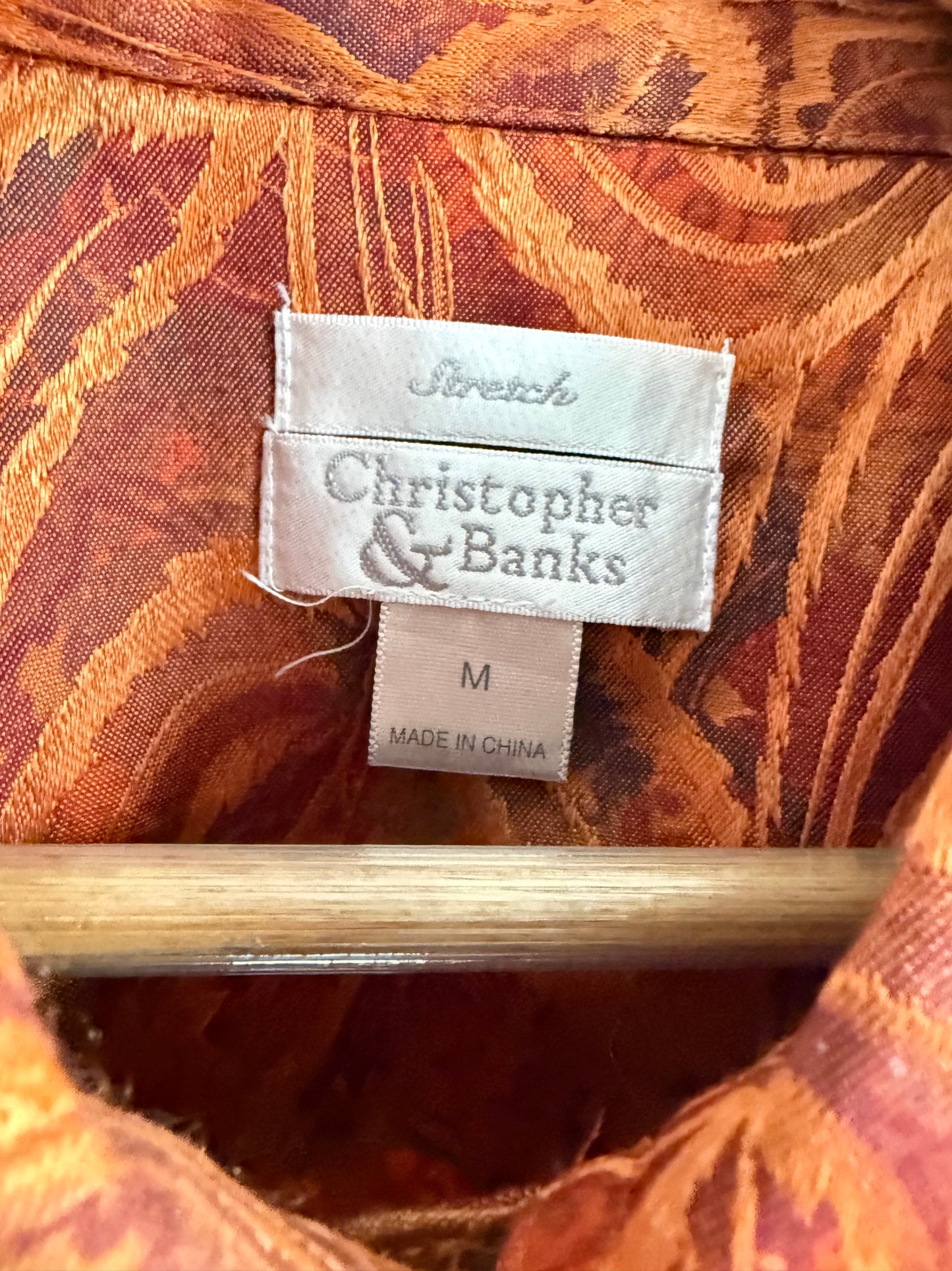 Vintage Rust Abstract Print Jacket