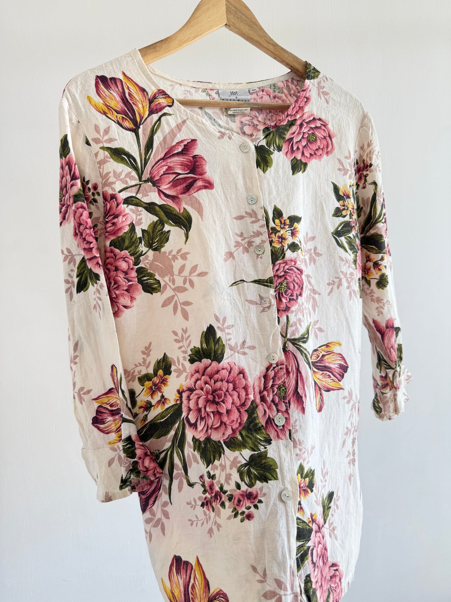 Floral Button Down Linen Top