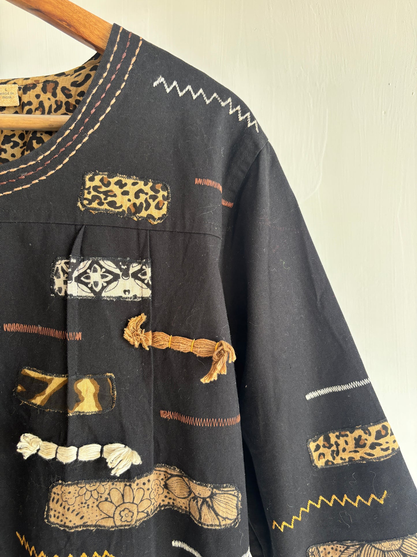 Patchwork black jacket