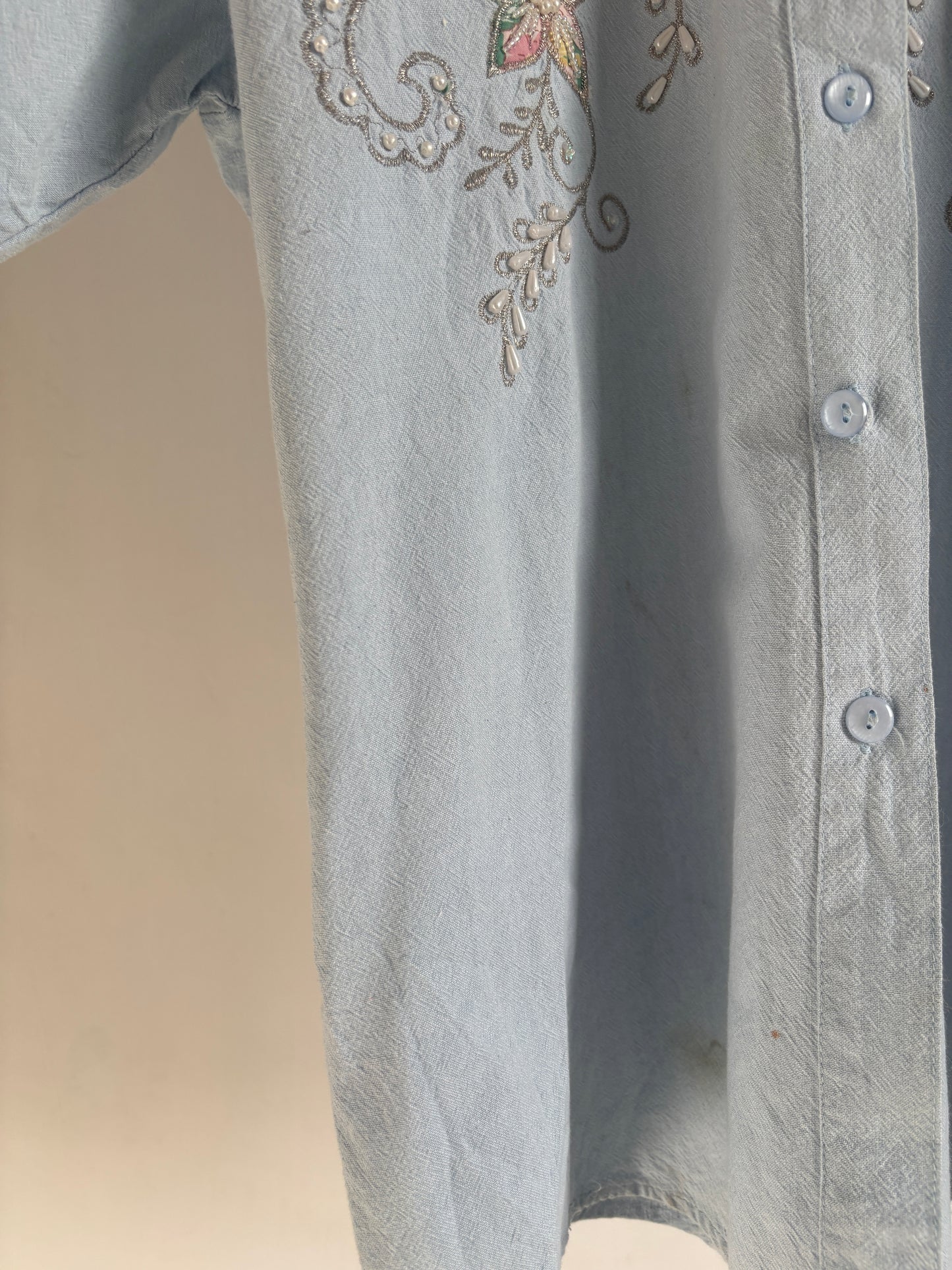 Blue Embroidered Shirt