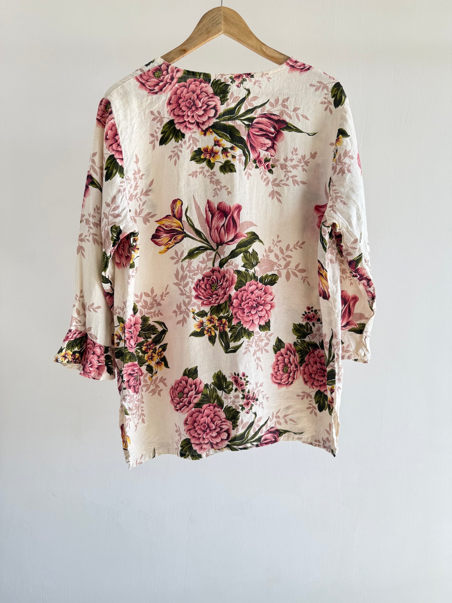 Floral Button Down Linen Top