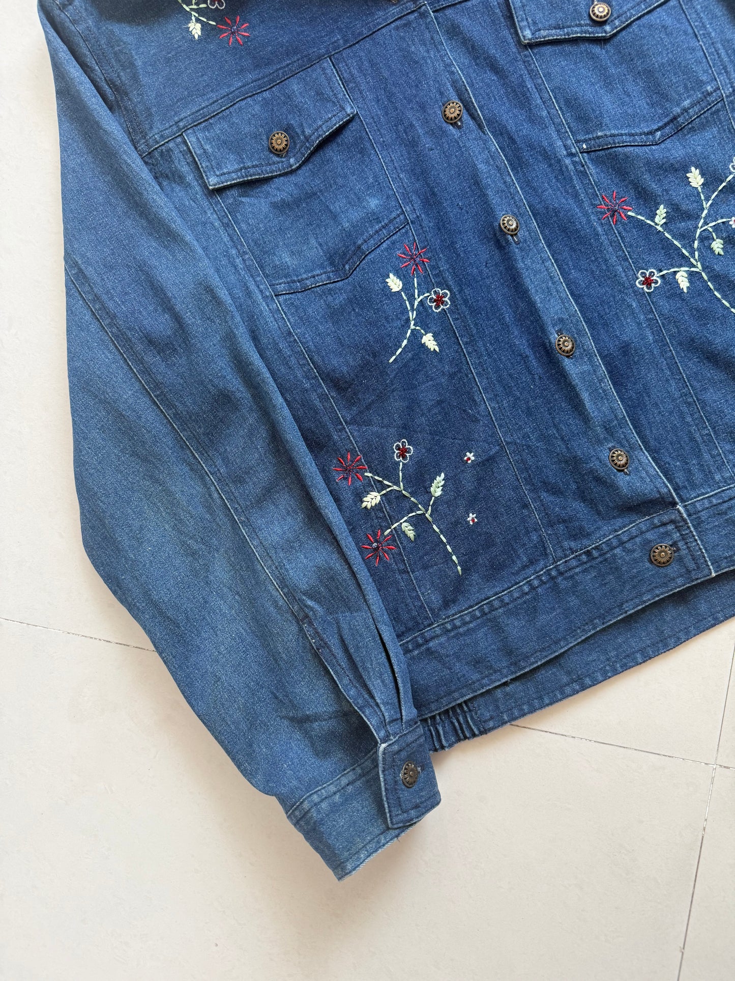 Denim Floral Jacket