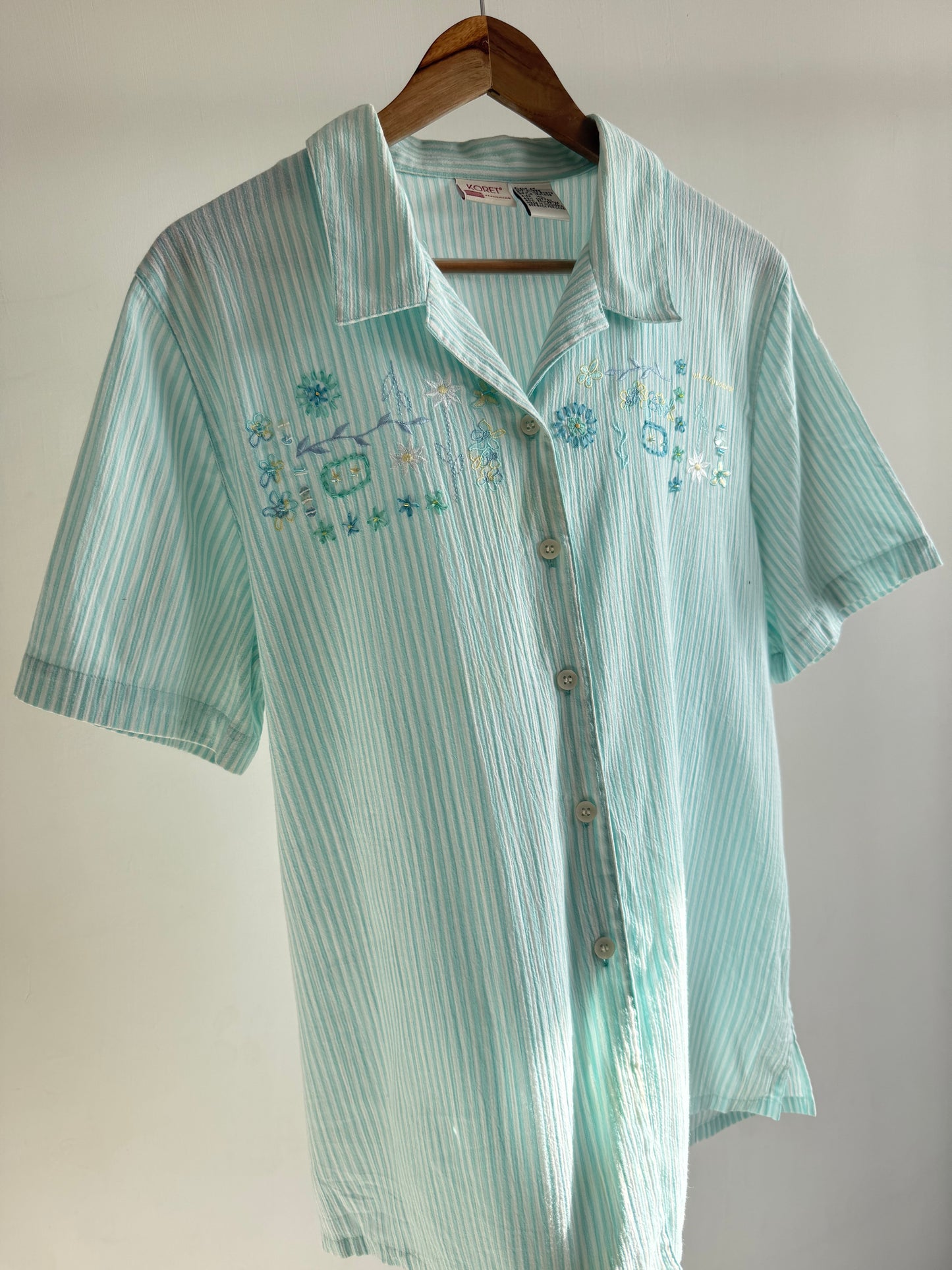 Sea Green Embroidered Shirt