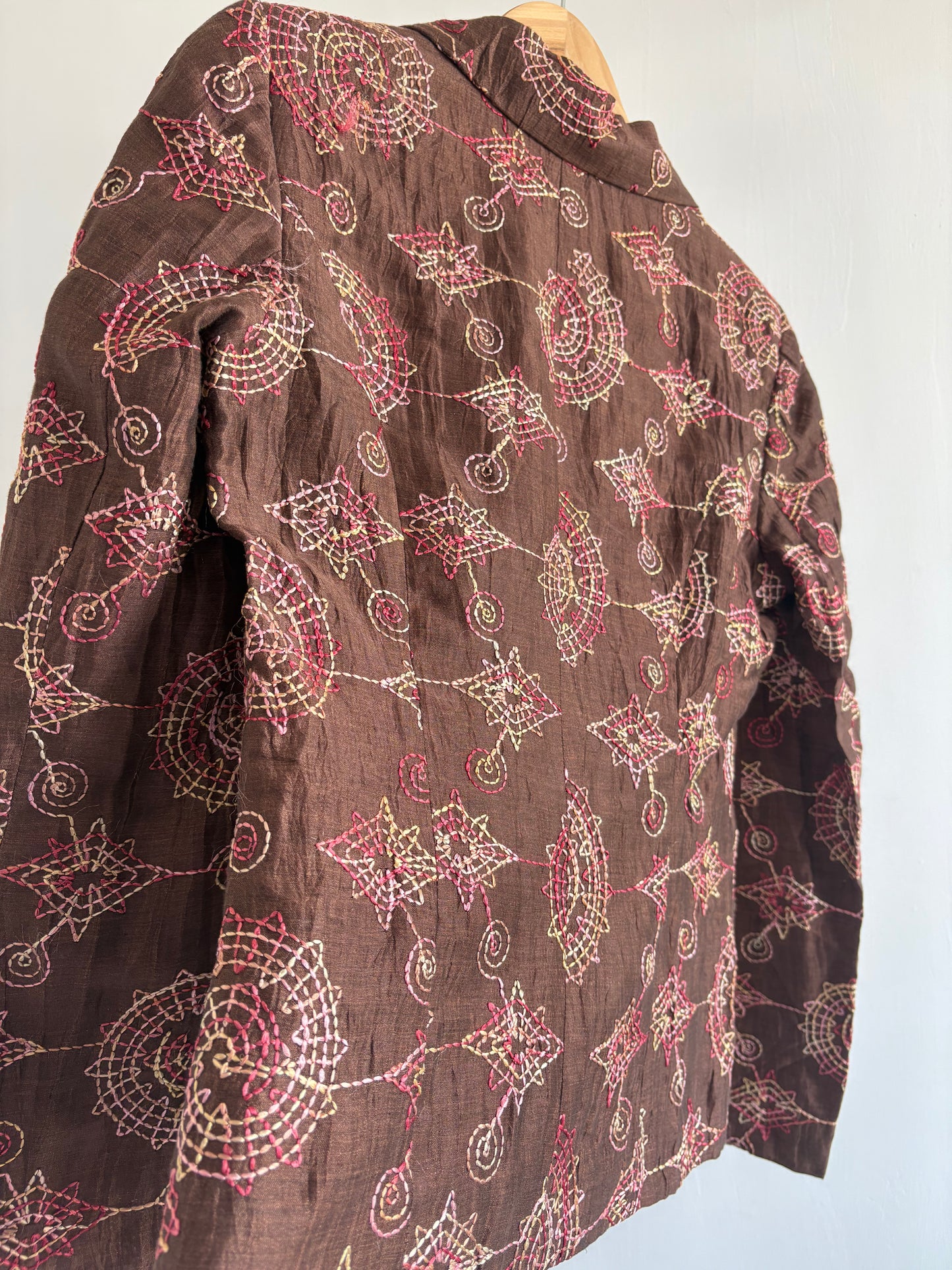 Brown Embroidered Blazer