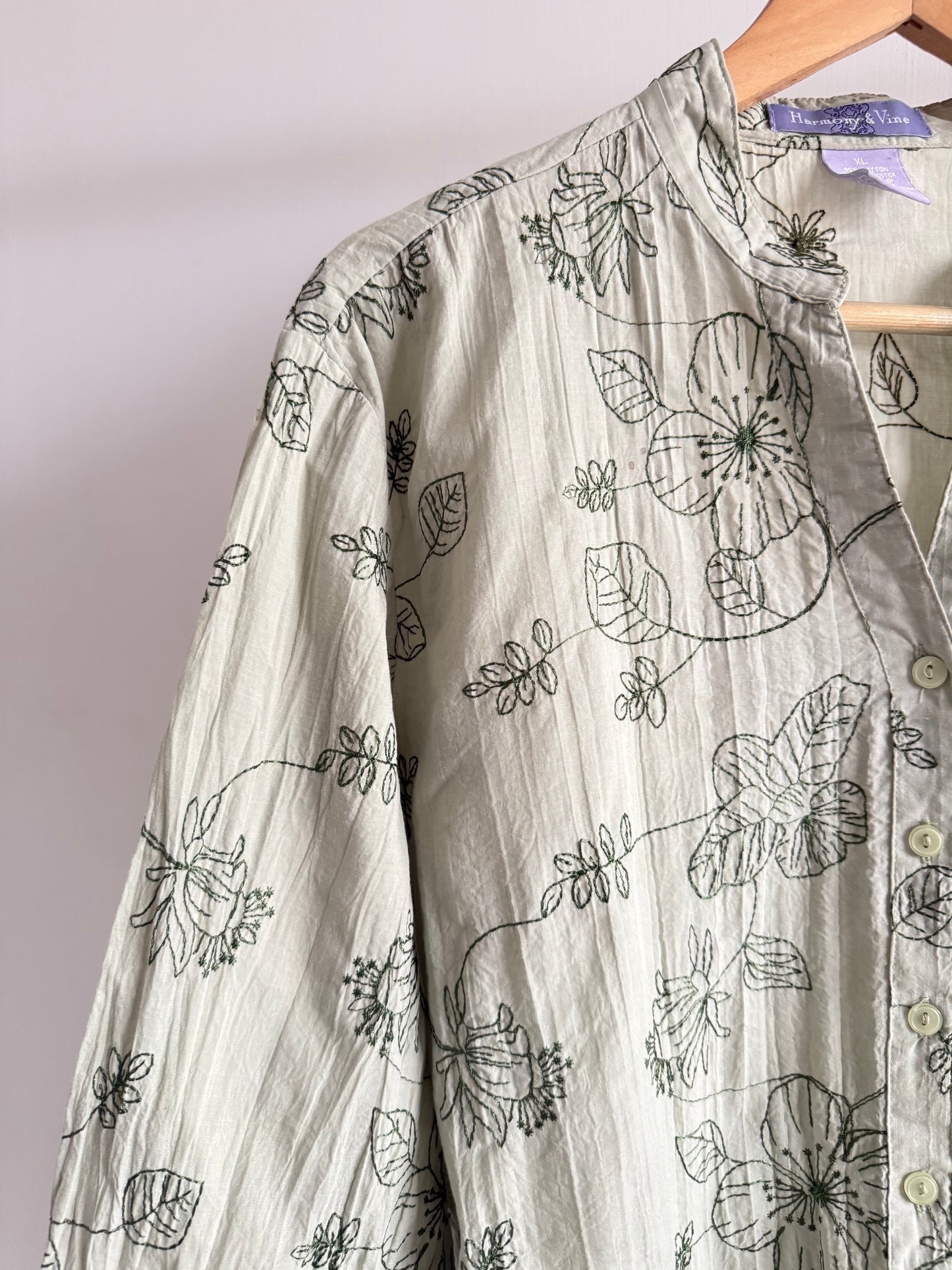 Olive Embroidered Shirt