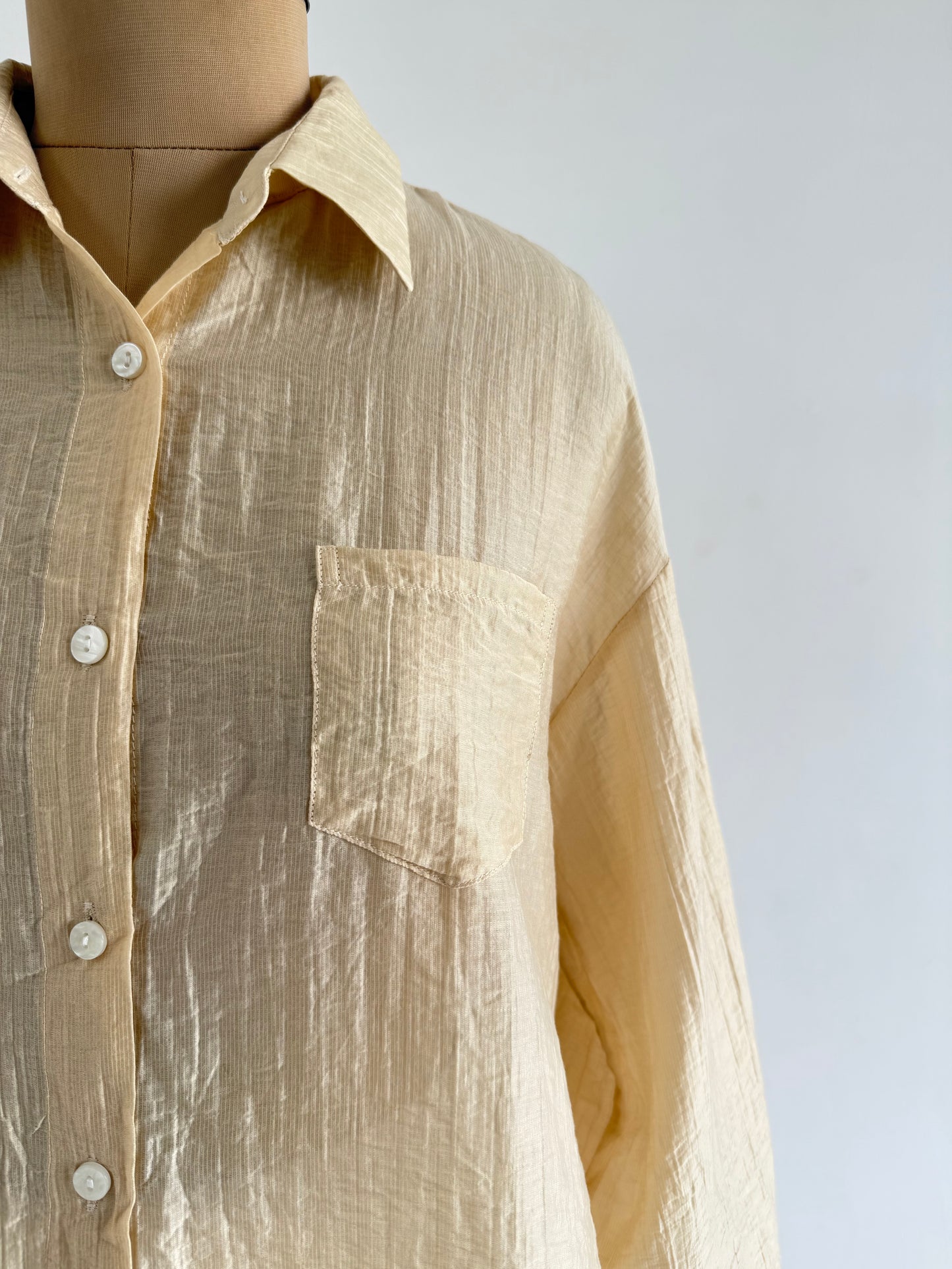 Beige Crinkle Shirt