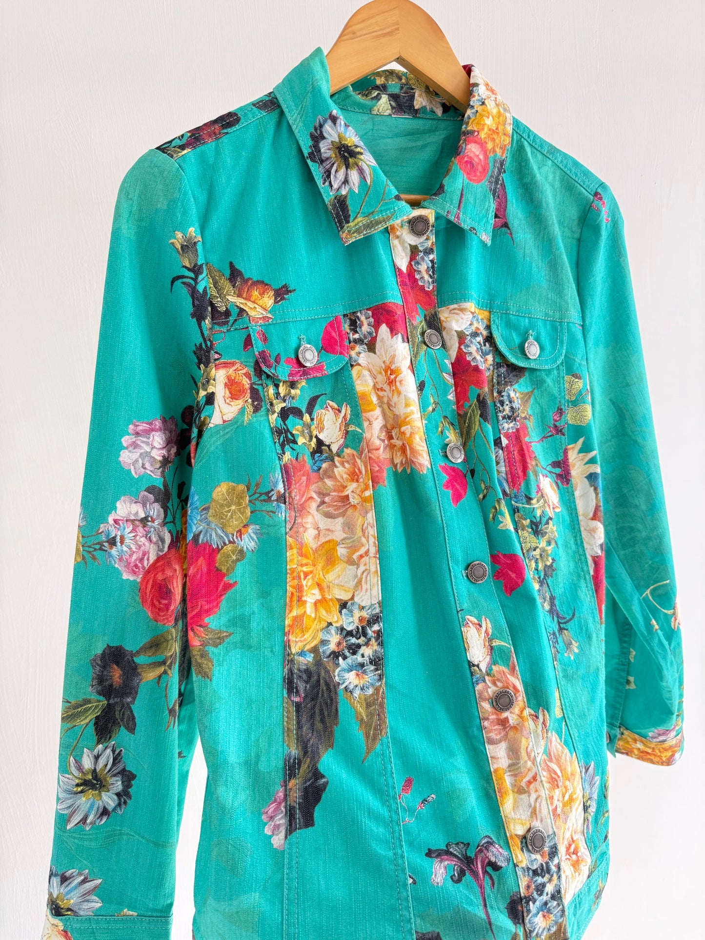 Turquoise floral jacket
