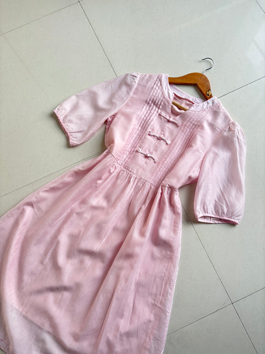 Pink Mandarin silk dress