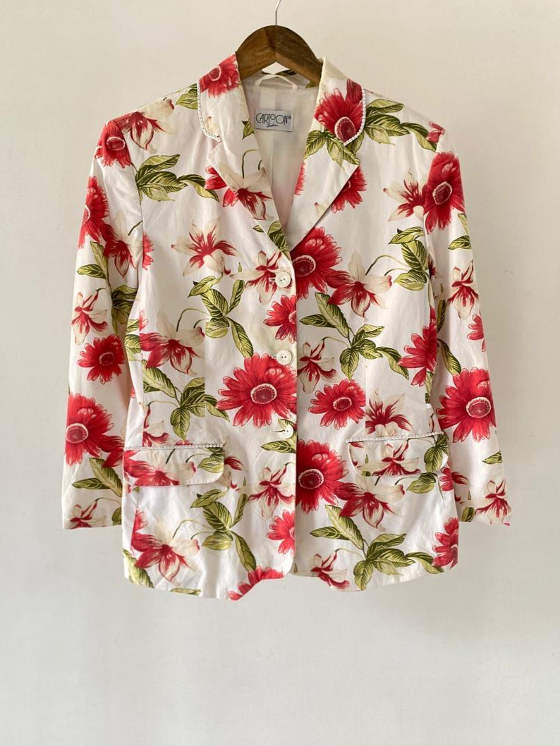 Red Flowers Blazer