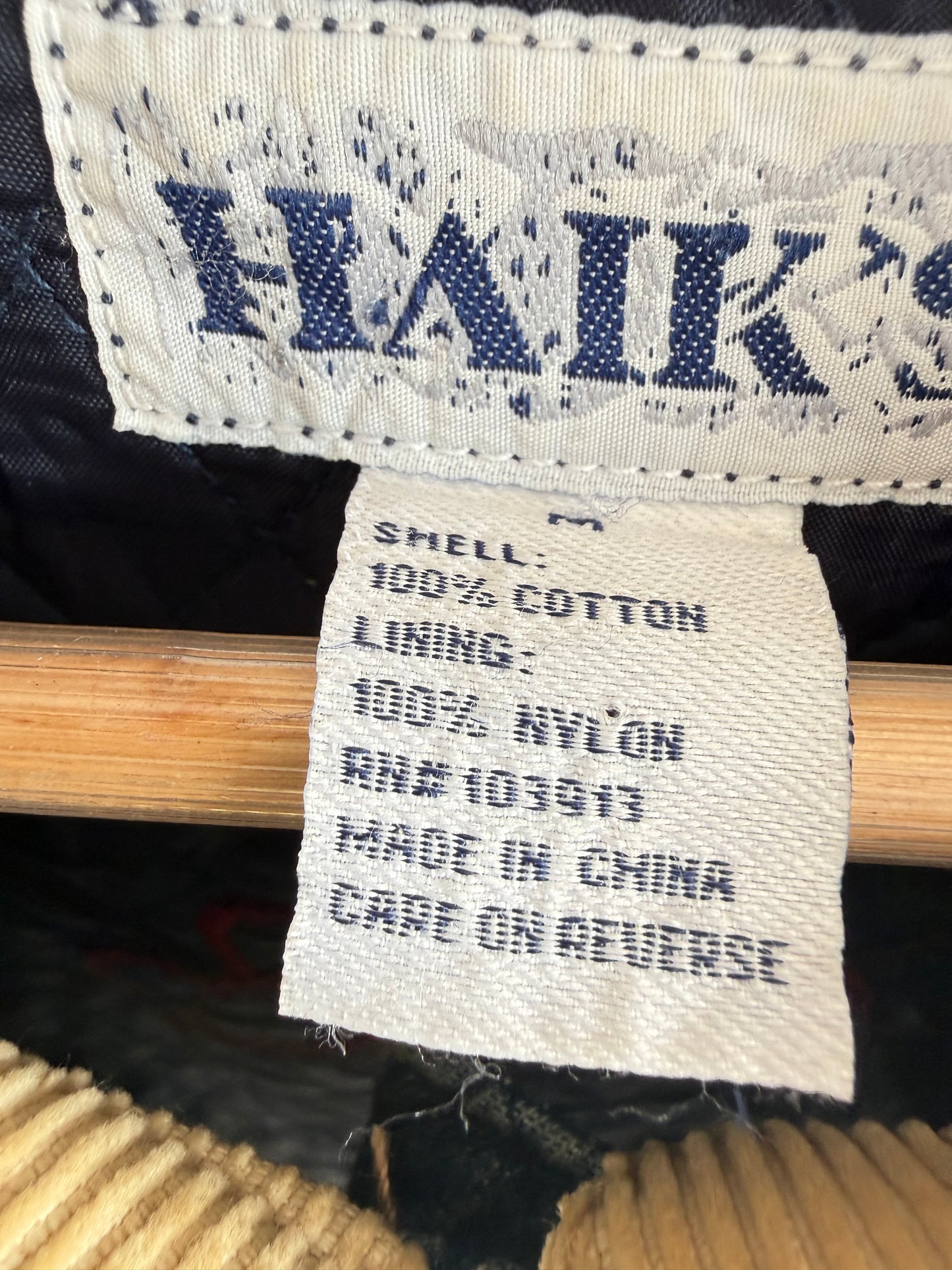 Quilted Denim Jacket with Apple Embroidery