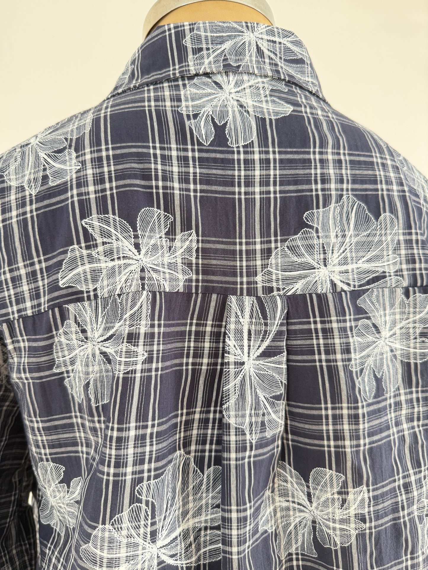 Navy Floral Printed Shirt