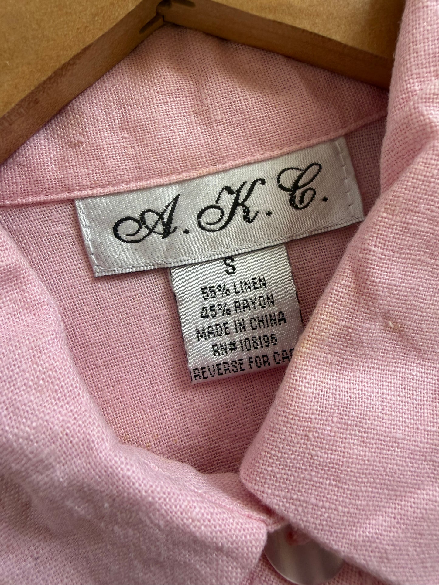 Pink Embroidered Floral Shirt