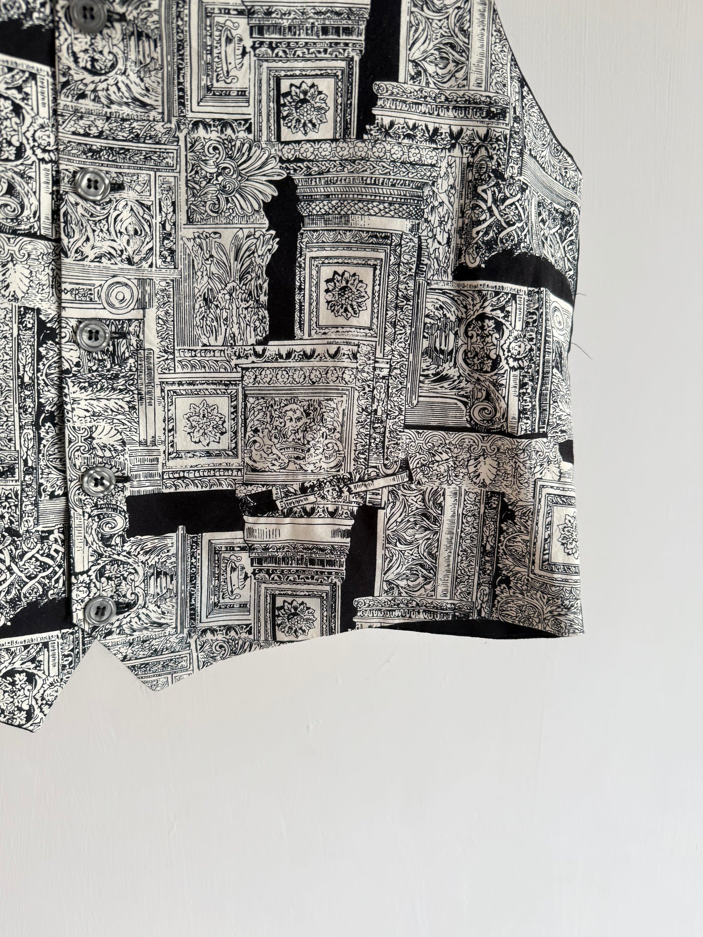 Printed Vintage Vest (B&W)