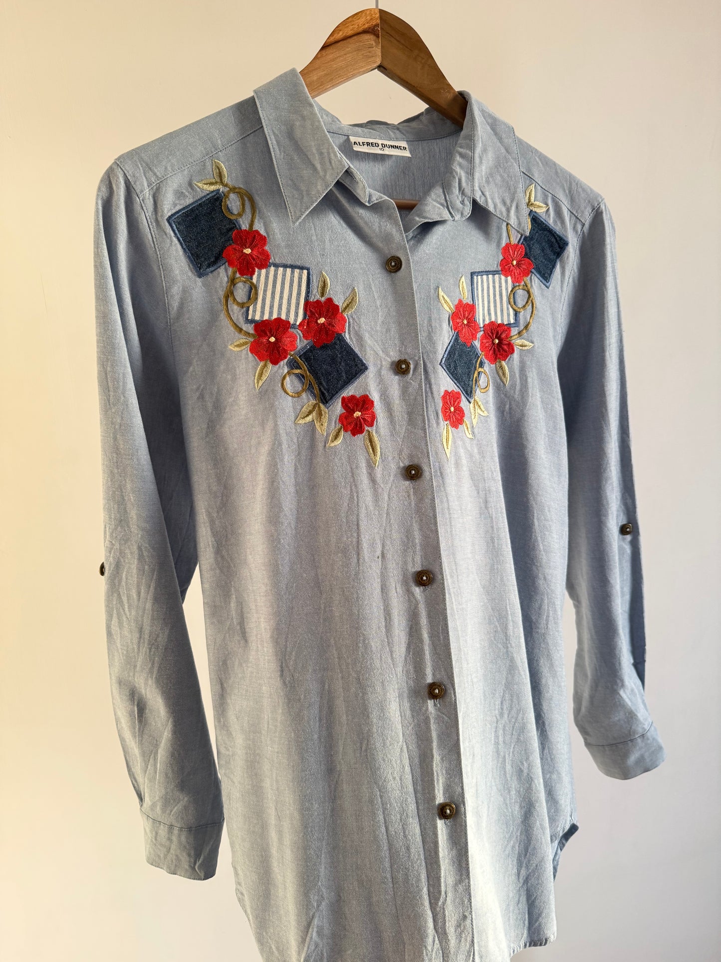 Blue Embroidered Shirt