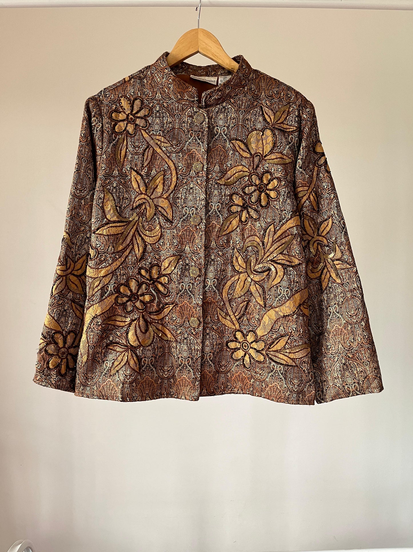 Brown embroidered boho jacket