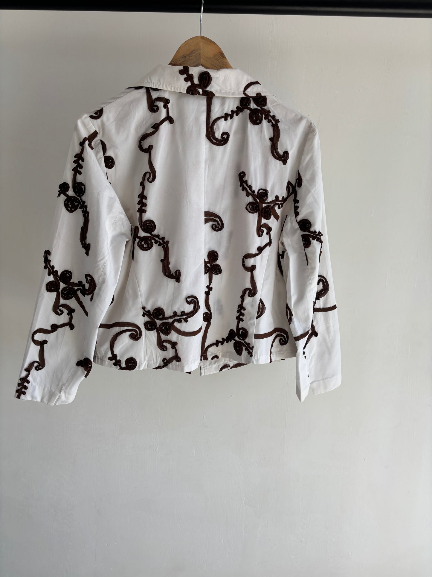 White and brown blazer