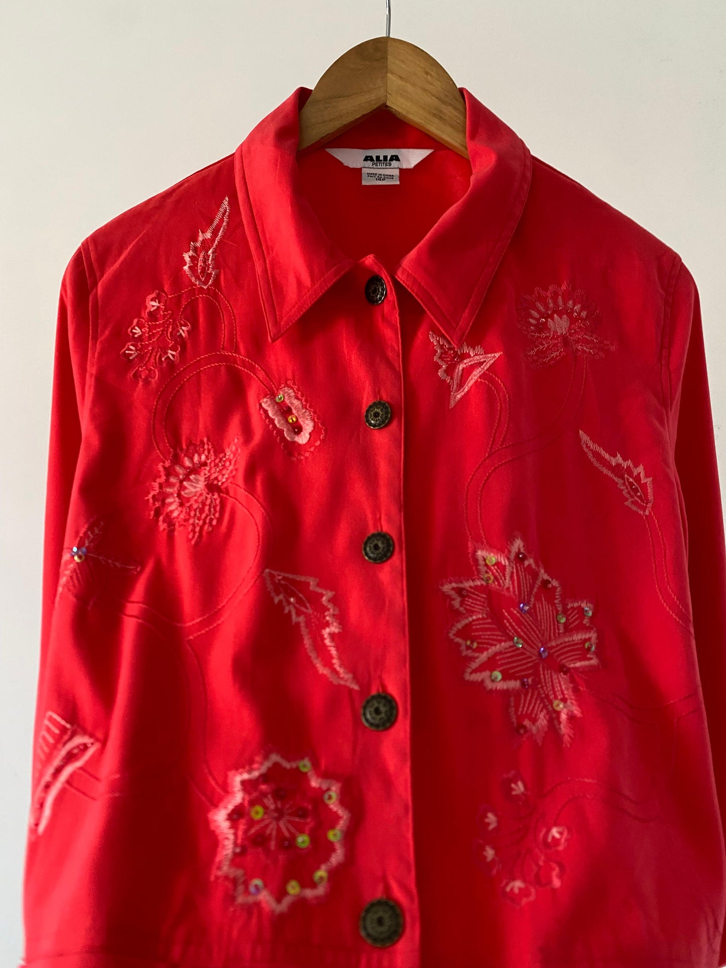 Red embroidered jacket
