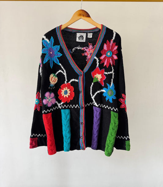 Embroidered floral cardigan