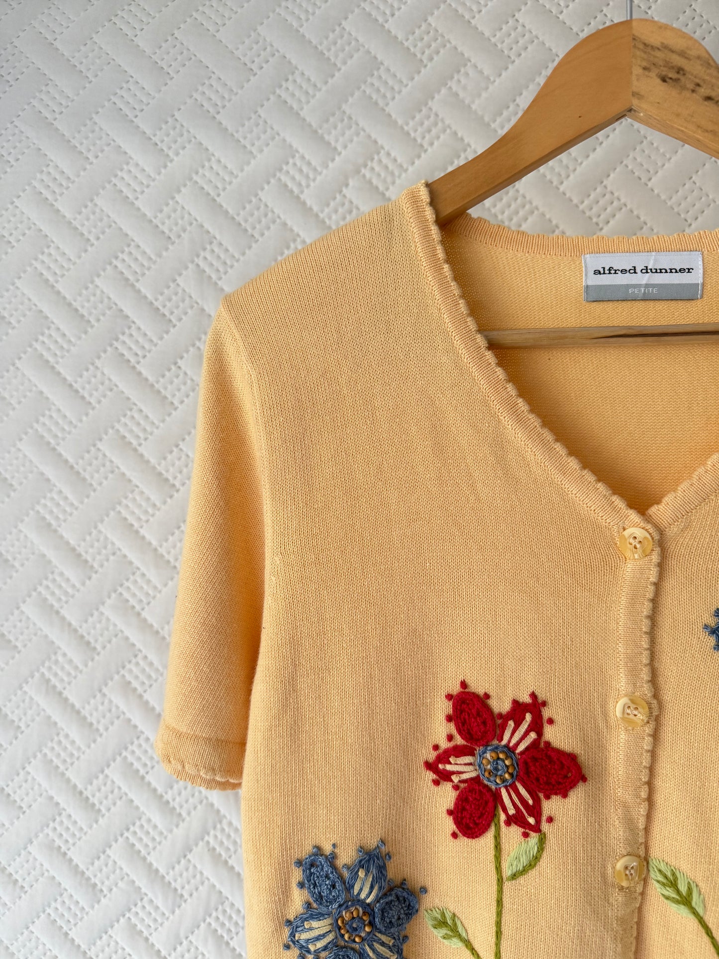 Embroidered floral knit top