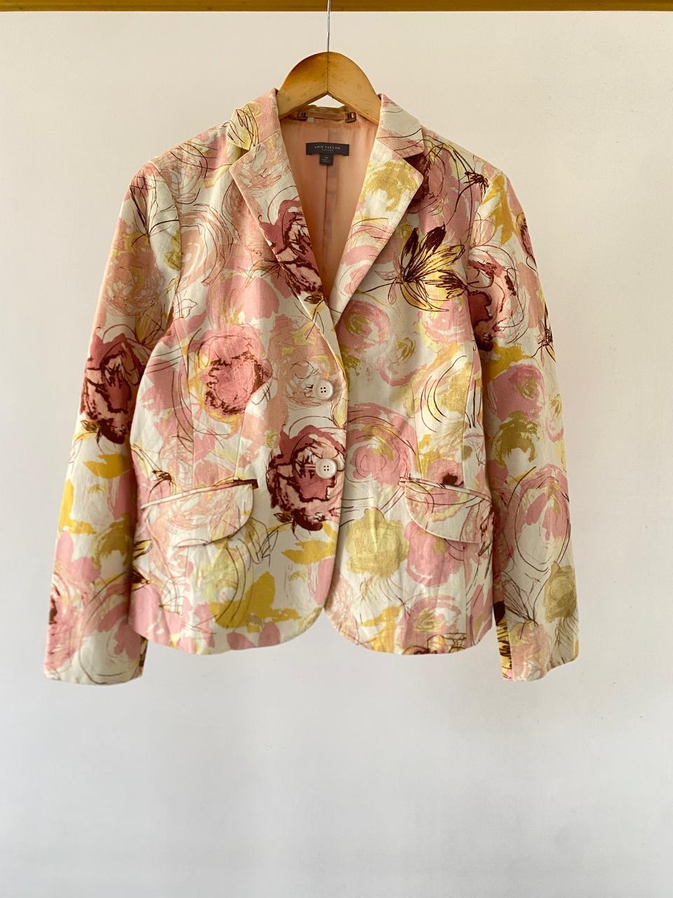 Peach Yellow Flowers Blazer