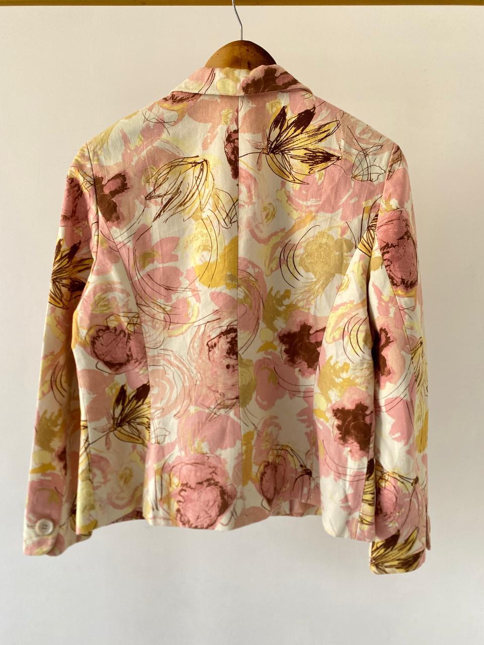 Peach Yellow Flowers Blazer