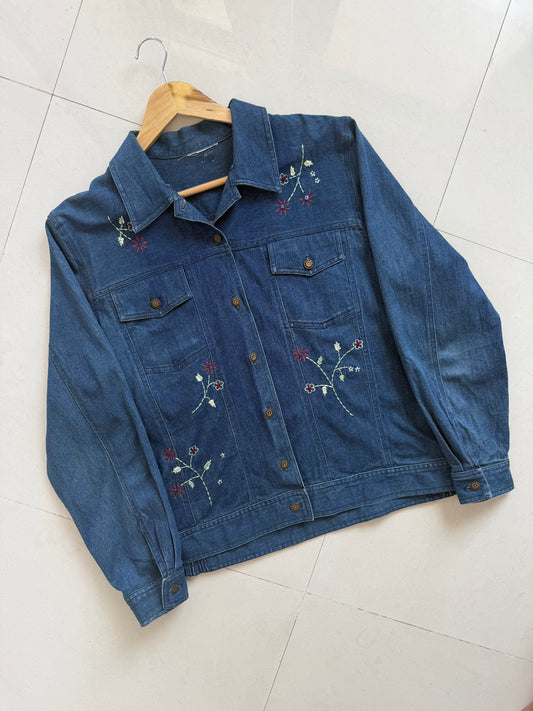 Denim Floral Jacket