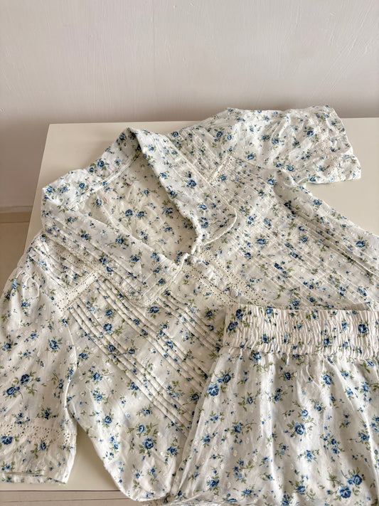 Blue Floral  nightsuit