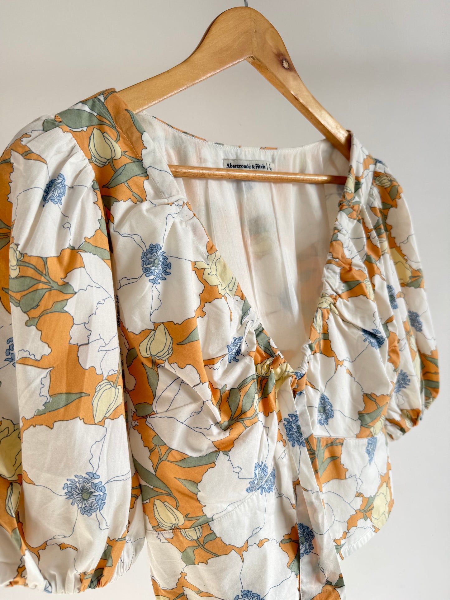 Orange and White Floral Top (Abercrombie & Fitch)