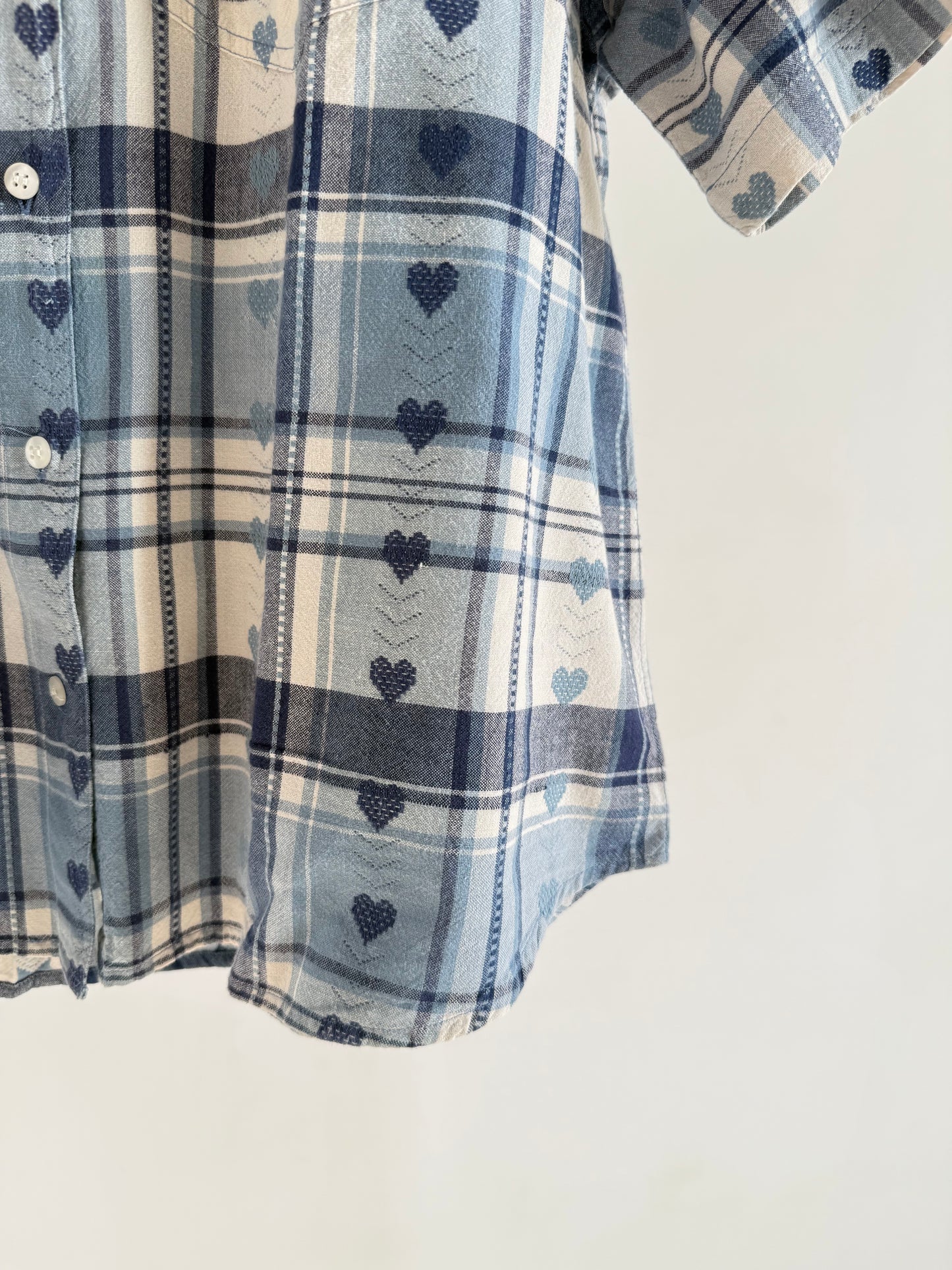 Blue Heart embossed shirt