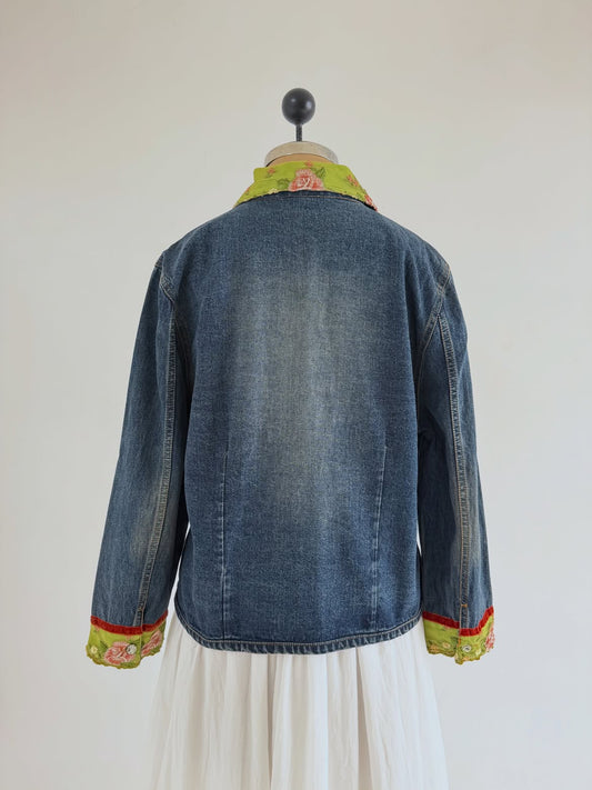 Denim Green Collar Jacket