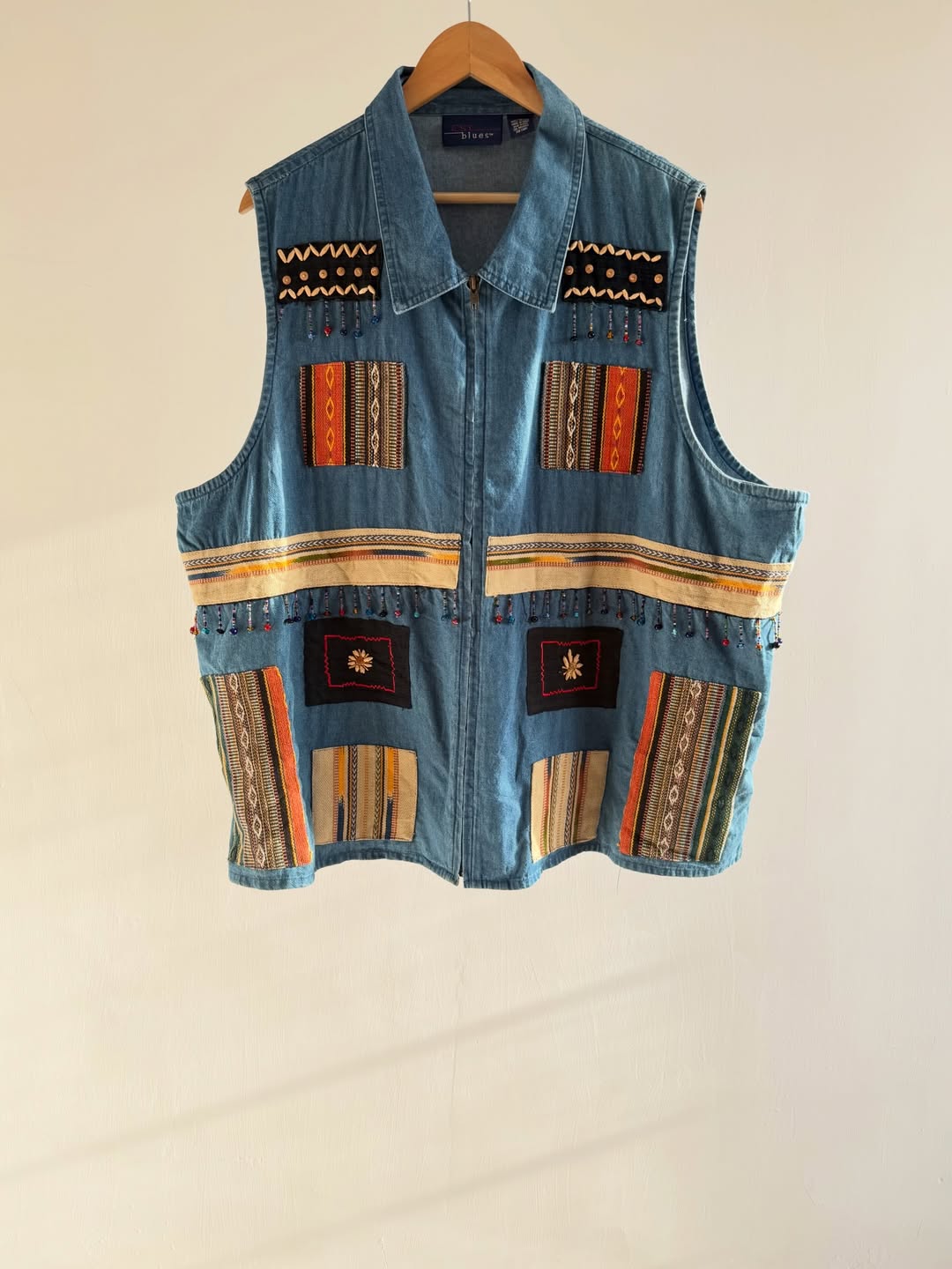Denim Embroidered Vest