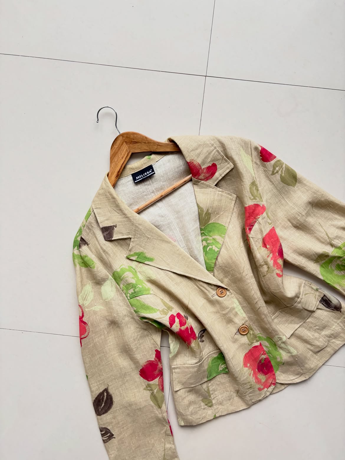 Floral Painted Beige Blazer